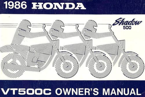 1986 honda vt500c shadow 500 motorcycle owners manual -vt 500 c-vt500-honda