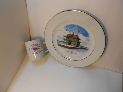 Riverton n.j.   yacht club,,  cup and plate 125 yr set