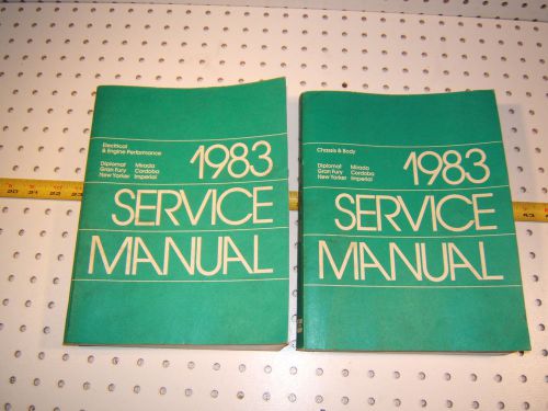 Chrysler 1983 diplmat/new yorker/ imperial oem service 2 manuals for us &amp; canada