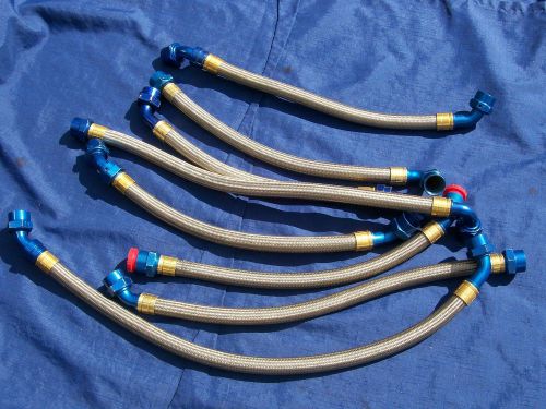 Nascar lot of 8 stainless steel braided racing hoses an-12