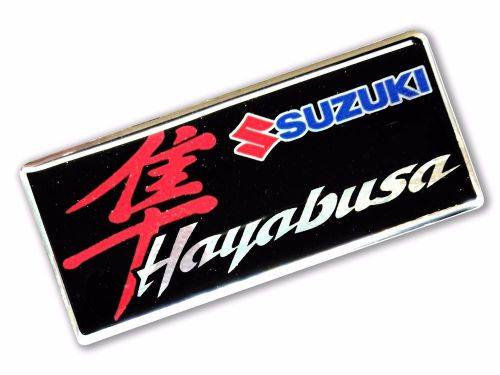 1pc. hayabusa suzuki big bike clear resin on reflective sticker metallic silver