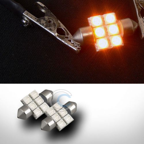 Sell 2X YELLOW 31MM FESTOON 6 COUNT SMD LED LIGHT BULB INTERIOR/DOOR
