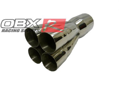 Obx 4-1 stainless high flow exhaust merge collector od 4.00&#034; primary od 2 1/8&#034;
