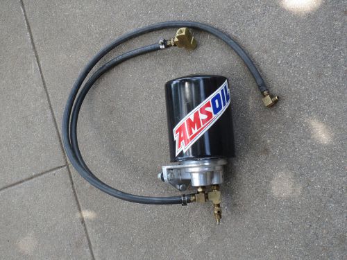 Vintage amsoil be-90 spin on oil by-pass oil filter, mount, hoses, fittings-cool