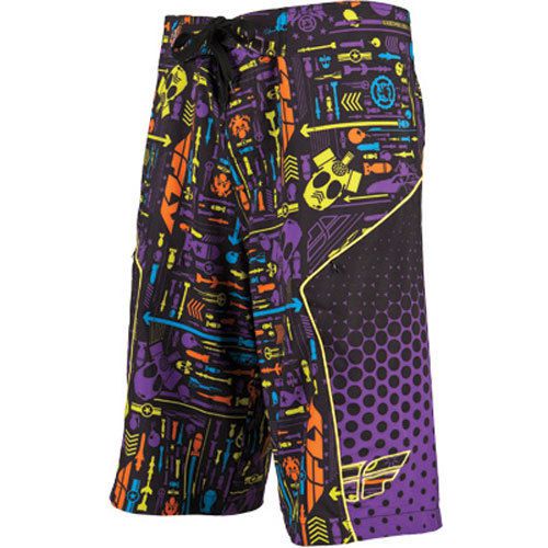 Fly racing mens board short  wild/purple/black 30