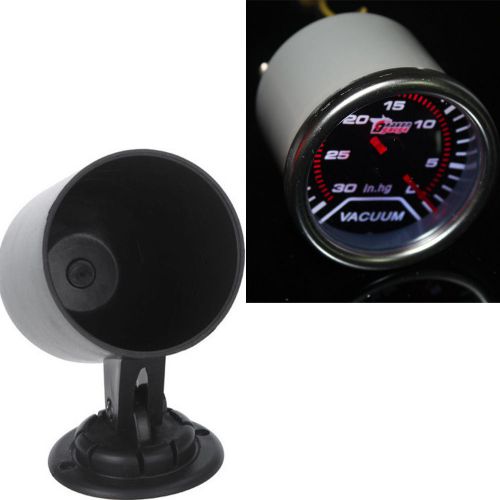 Car universal smoke len 2&#034; 52mm vacuum gauge meter in.hg + 52mm black pod