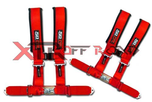 Xtr off-road products,(2) 50 caliber racing 2&#034; 4 point harness bundle - red