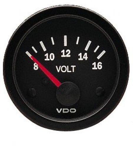Vdo 332103 vision style voltmeter gauge 2 1/16&#034; diameter