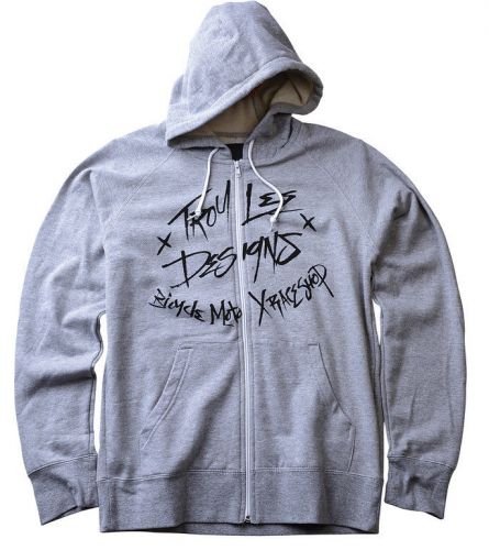 Troy lee designs crash mens zip up hoody heather gray xl