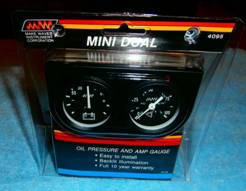 Make waves super pro  mini dual oil pressure amp gauge set 1 &amp;1/ 2 inch #4095