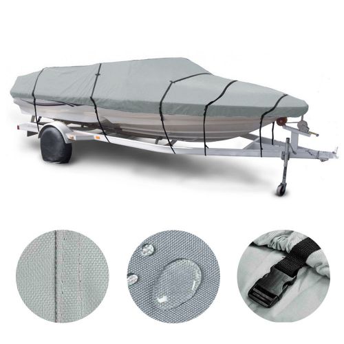 17 18 19' trailerable fish ski boat cover 600d v-hull beam 95" w oxford bag gray
