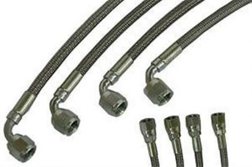 #4 steel braided brake lines -4 an 90 degree hose brakeline 4 pack brakelines