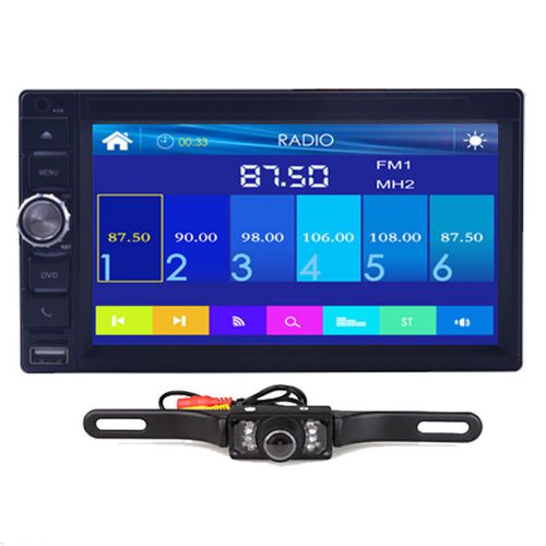 Camera+2din car stereo dvd cd mp3 player hd in dash bluetooth ipod radio usb sd