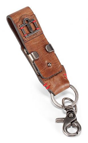 Icon 1000 leather loop keychain  brown