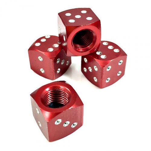 Sell 4 Premium Red Burgundy Dice Tire/Wheel Air Stem Valve Caps for CarTruckHot Rod in York