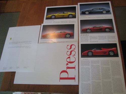 Ferrari press kit~print#932/95/specifications on 5 stiff cards in white envelope
