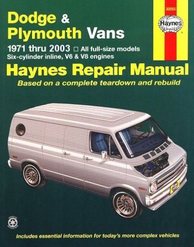Dodge, plymouth van repair manual 1971-2003