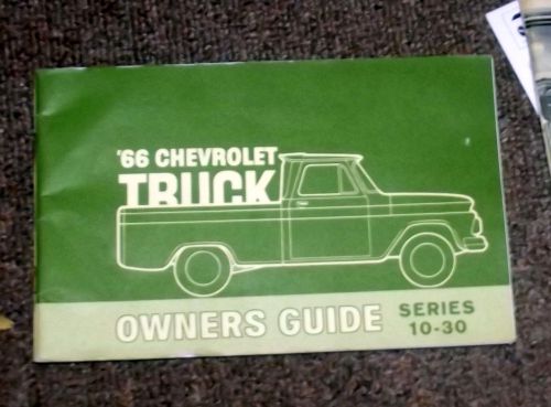 1966 chevrolet truck owners manual  10-30 &amp; build plate  1st ed not a reprint