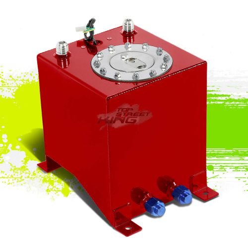 2.5 gallon/9.5l lightweight red aluminum gas fuel cell tank+sender 8x8.25x10"