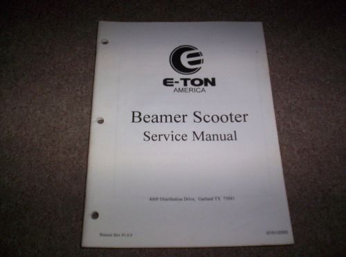 E-ton eton beamer scooter shop repair service manual nice!! not a copy!!