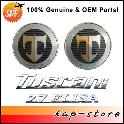 't' emblem badge 'tuscani/2.7elisa' logo set for 03-08 hyundai tiburon/coupe