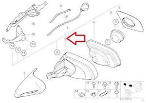 Bmw genuine mirror cap right k1200lt 51167670954