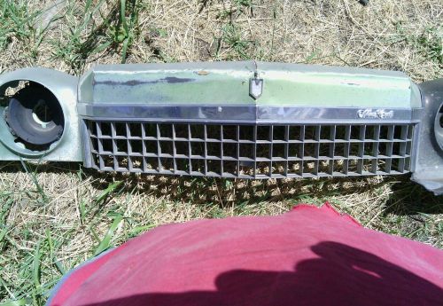 1974 chevy monte carlo grille grill &amp; header panel nose support hood release oem