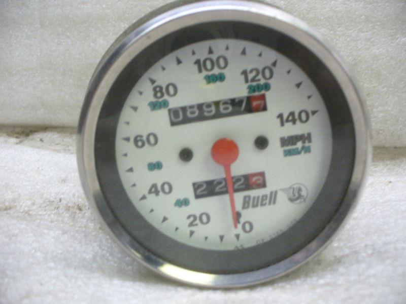 Harley/buell older cable drive, white face speedometer for parts or repair.