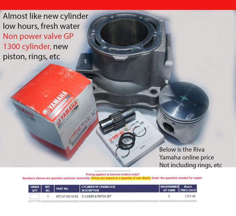 Yamaha waverunner gp1300r  cylinder and piston kit #2- non power valve cylinder