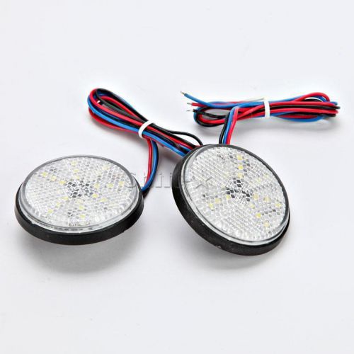 2x round reflector led turn signals clearance clear lens truck motorcycle 6mm