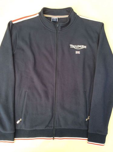 Authentic triumph teamwear motorcycle gear zip sweater jacket men&#039;s xl nice