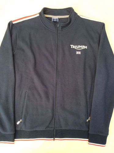 Authentic triumph teamwear motorcycle gear zip sweater jacket men's xl nice
