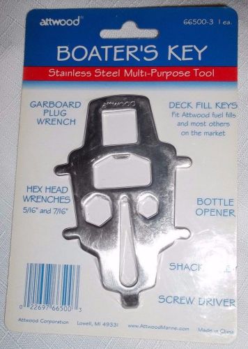 Attwood boater's key 66500-3 stainless steel multi-purpose tool