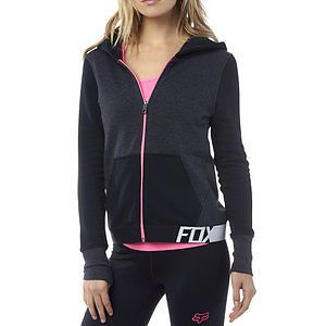 Fox racing certain womens zip up hoody heather black