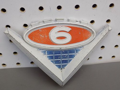 1964 gmc truck v6 fender or hood emblem 2419879 1962-1966