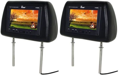 New tview t725pl universal 7&#034; black headrest car monitors