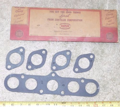 Nos manifold gasket set for 1933-53 plymouth &amp; dodge cars new oem