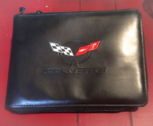 Factory chevrolet corvette oem black logo case for owners manual &amp; books