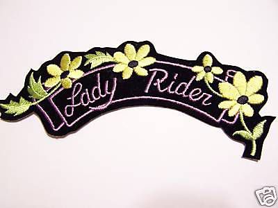 #0595 motorcycle vest patch lady rider