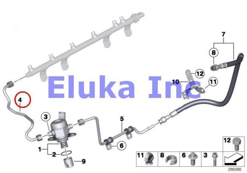 Bmw genuine high-pressure pump/tubing high pressure pipe e70n e71 e82 e84 405