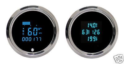 Dakota digital universal dual 3-3/8" round bezel gauge kit senders odyr-61-1 new