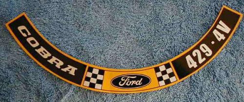 Ford mustang 1970 - 1971 429 4 v cobra air cleaner decal