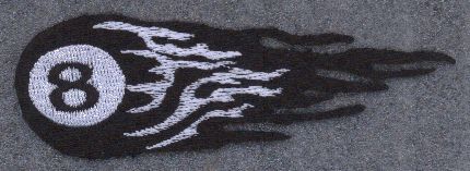 Flaming 8 ball 4" patch for victory motorcycles.biker. new