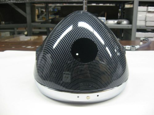 Cafe racer headlight shell 7&#034; bucket w/rim carbon fibre