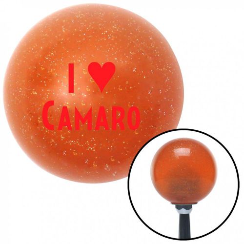 Red i &lt;3 camaro orange metal flake shift knob with 16mm x 1.5 insert rat rod