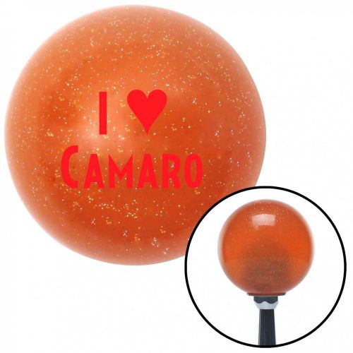 Red i <3 camaro orange metal flake shift knob with 16mm x 1.5 insert rat rod