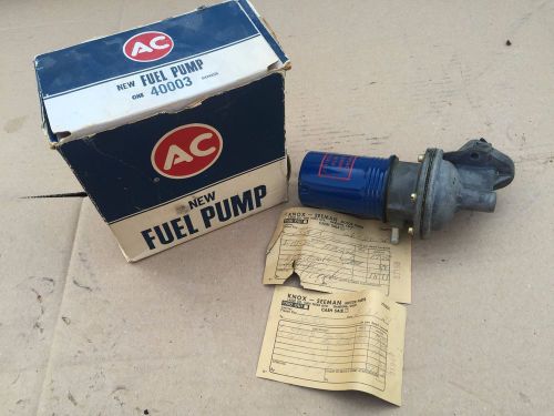 Nos ac delco fuel pump ford 170 &amp; 200 six 1963- 65 part 40003 w/sales receipt!