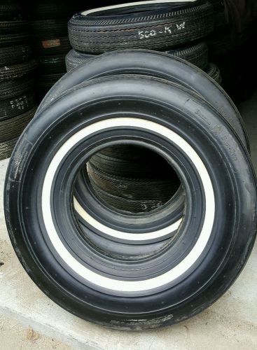 (2) nos 9.00/9.50-14 denman tires 1&#034; white wall vintage 9.00 9.50 14 hot rat rod