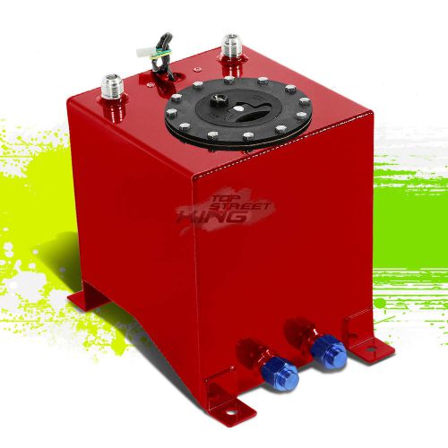 2.5 gallon lightweight race red aluminum gas fuel cell tank+ sender 8x8.25x10"