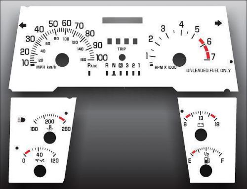 1996-1999 buick lesabre with small side gauges dash cluster white face gauges